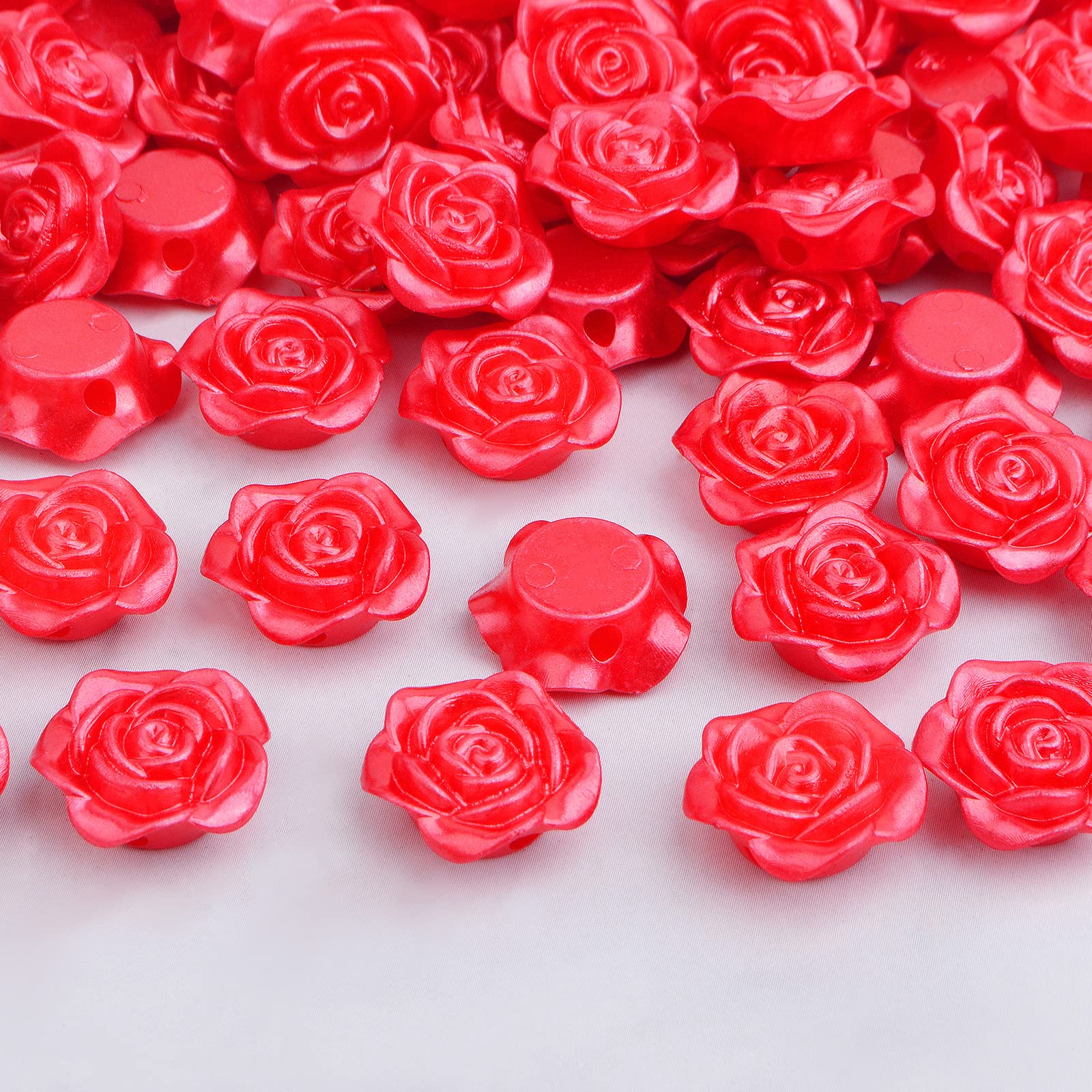 Amazon.co.jp: 100個 15mm ABSプラスチックローズフラワービーズ